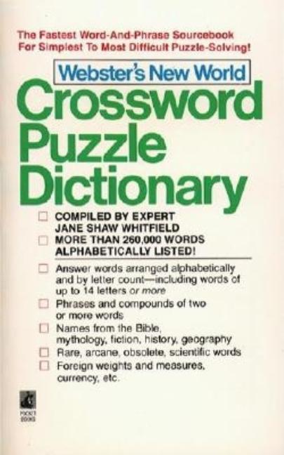 Item #494198 Webster'S New World Crossword Puzzle Dictionary: Third Edition. Jane Shaw Whitfield