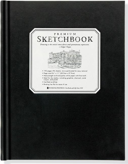 Item #348007 Premium Black Sketchbook - Large (8-1/2 inch x 11 inch, Micro-Perforated Pages)....