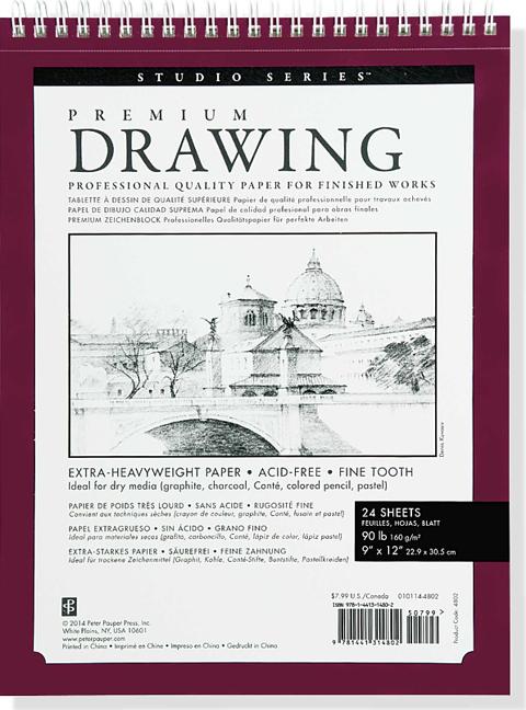 Item #495298 Large Premium Drawing Pad 9'' X 12'' (Sketchbook, Sketch book) (Studio). Inc Peter...
