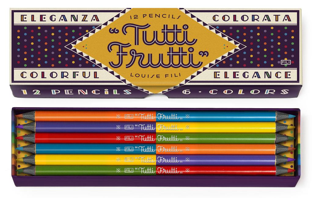 Item #398029 Tutti Frutti 12 Colored Pencils. Louise Fili